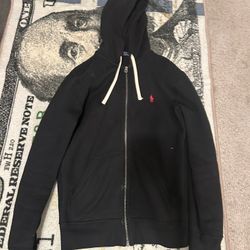 Polo Ralph Lauren black zip up hoodie