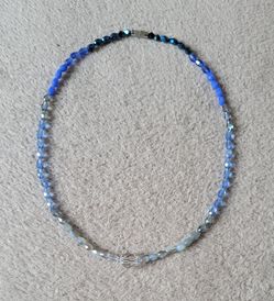 Handmade choker with glass beads, new, 15 inch.