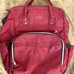 Lovenook Red Backpack Style Diaper Bag
