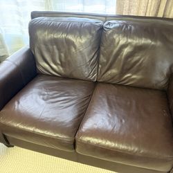 leather loveseat, couch Claremont
