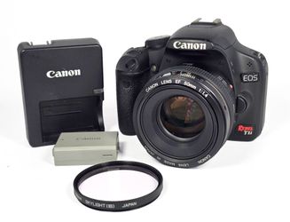 Canon EOS Rebel T1i 15.1MP Digital DSLR Camera w/ 50mm f/1.4 USM Fast Lens - WORKS GREAT