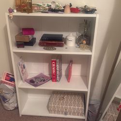 white shelves