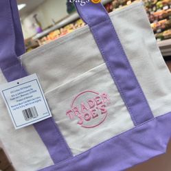 Mini Purple Trader Joe Tote Bag