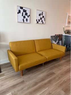 Modern Couch/Bed (mustard color)