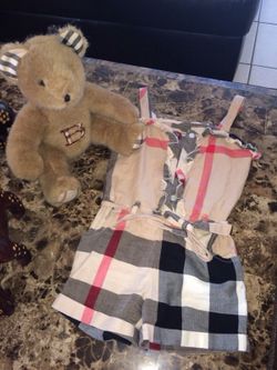 Burberry bear and romper 4 to 5 t authentic