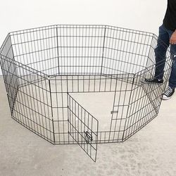 BRAND NEW $39 Dog Playpen 8-Panel, Each Panel 24” Tall X 24” Wide Pet Exercise Fence Crate Kennel Gate