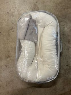 Snuggle Me Organic Bare Infant Lounger - Natural + Snuggle Me Organic Cover - Stone