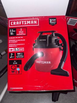 craftsman shop vac 2.5 gallons