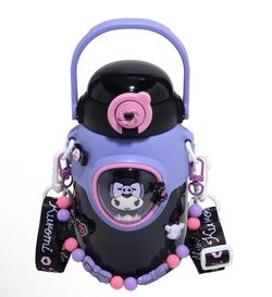 Sanrio Kuromi Travel Water Bottle with Lanyard