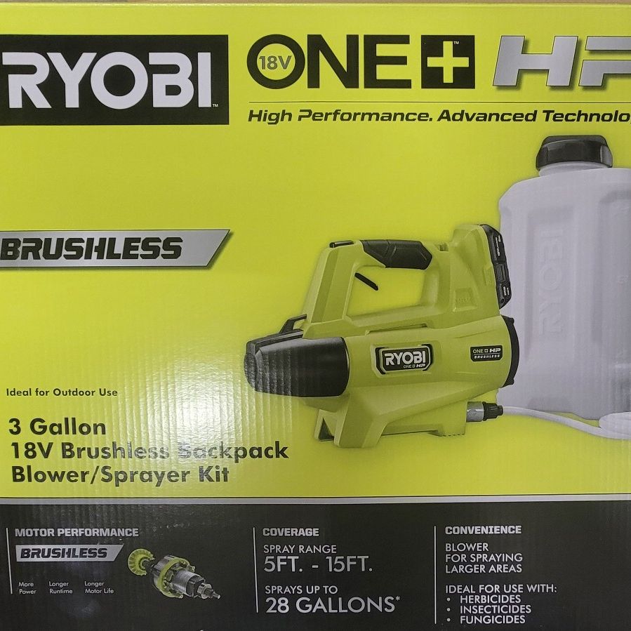 Ryobi 18v Brushless Blower/sprayer Backpack Kit