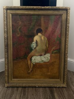 Old Oil Painting on Canvas