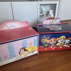 Princess and paw patrol toy chest