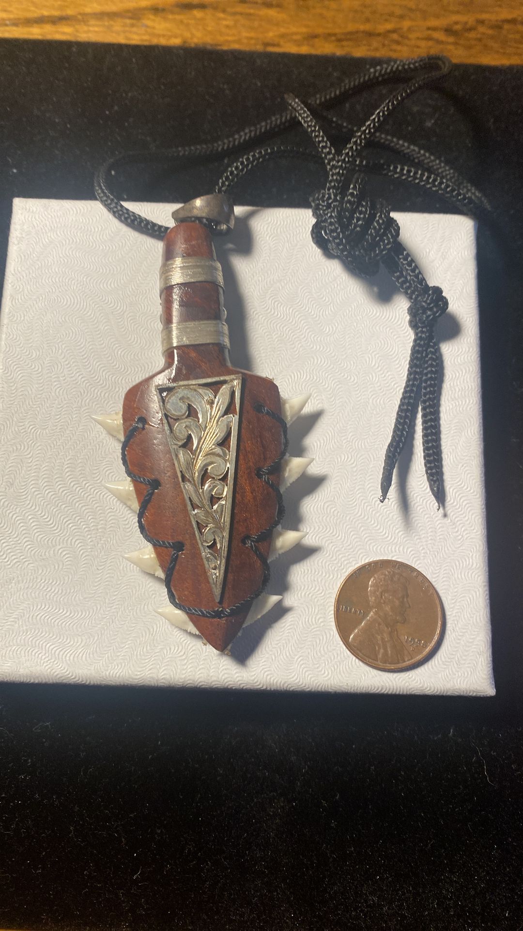 Silver Hawaiian KOA wood pendant