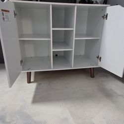 White Cabinet 2 Door Entertainment Center