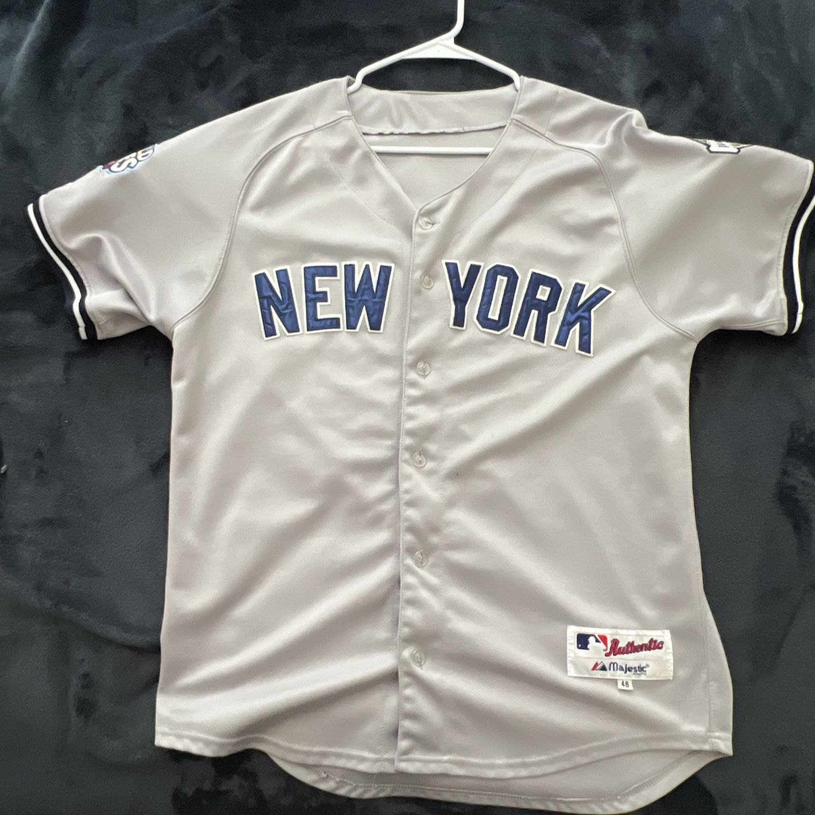 Yankees 2009 Majestic Mark Teixeria Jersey Size 48 With Inaugural Stadium And World Series Patch