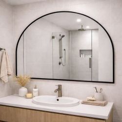 New In Box 47x36 Inch Tall Home Decor Wall Vanity Spa Hair Salon Barber Shop Mirror Steel Frame 