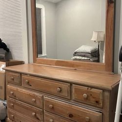 Dresser Mirror And Bedside Table 