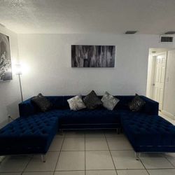 Sofa Seccional Moderno Azul