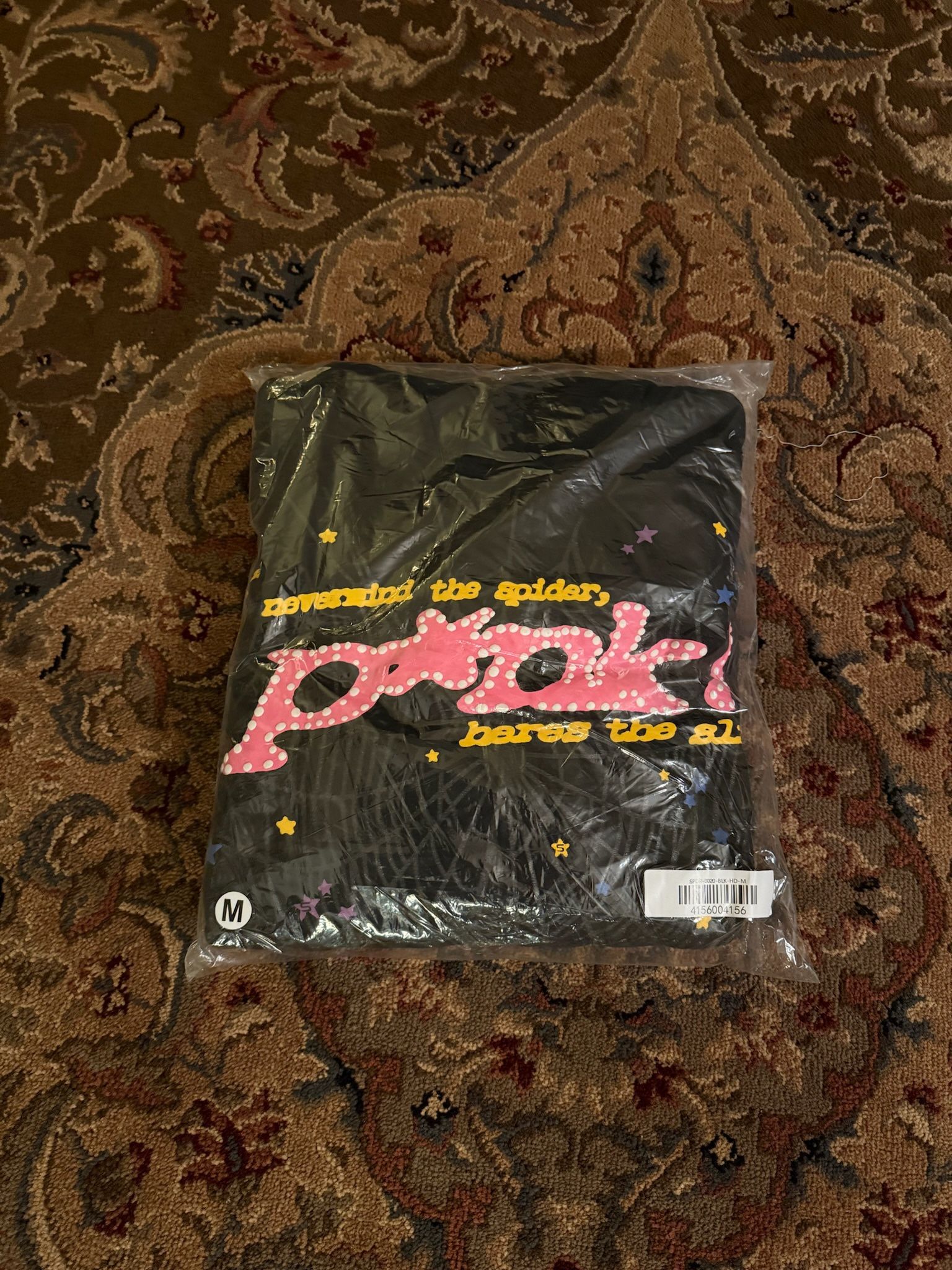 Sp5der P*nk Hoodie 'Black' - Size Medium - Brand New