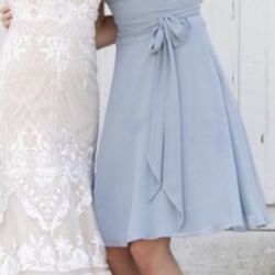 Azazie Size 10 Dusty Blue Bridesmaid Dress