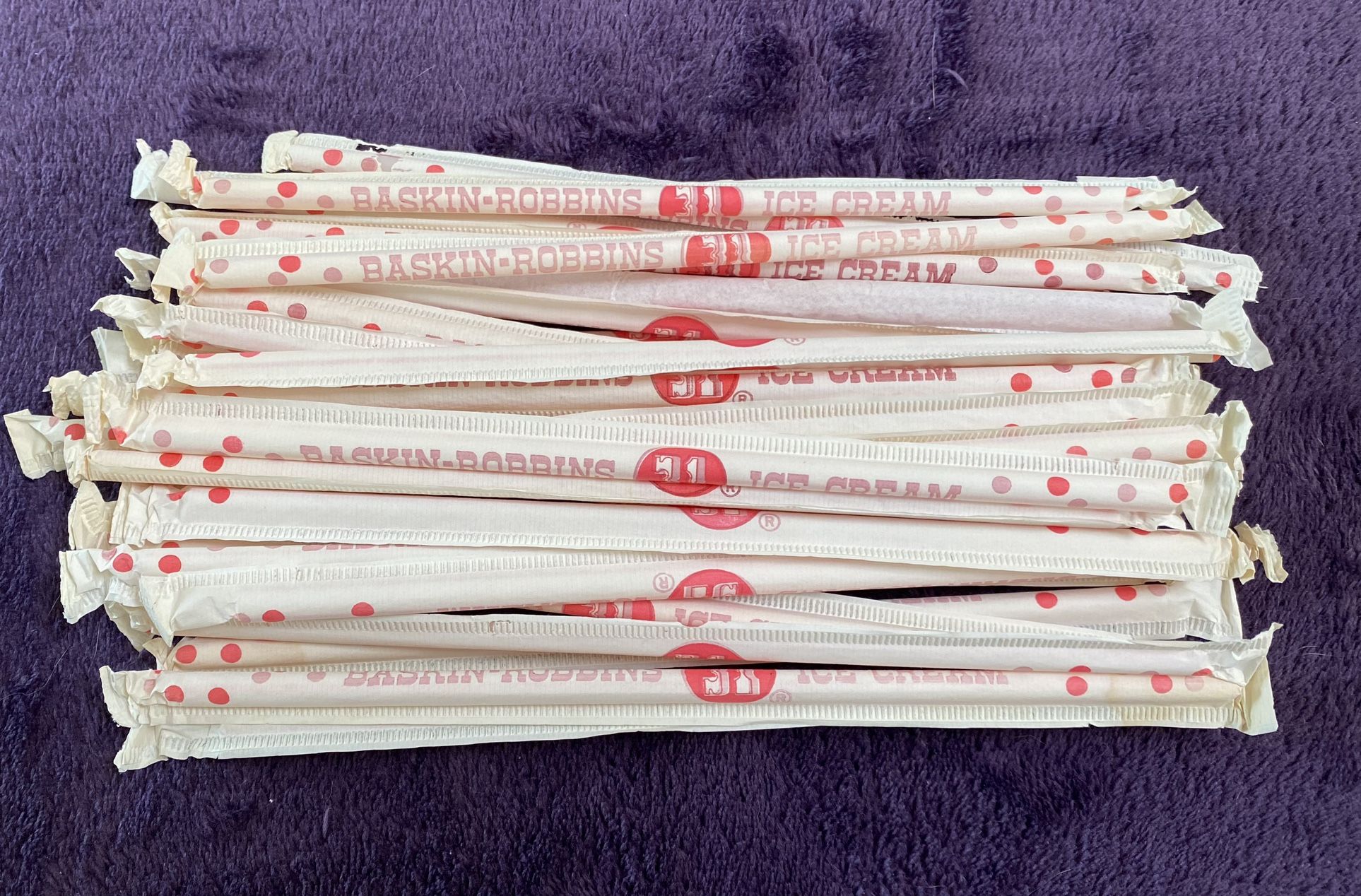 Vintage Baskin Robbins Straws $ 1 Each Or Two Free With Any Purchase