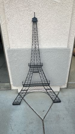 Large 56" Black Metal Paris Eiffel Tower Wall Decor / Garden Trellis