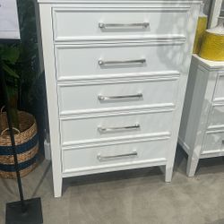 White Dressor Mirror & Chest