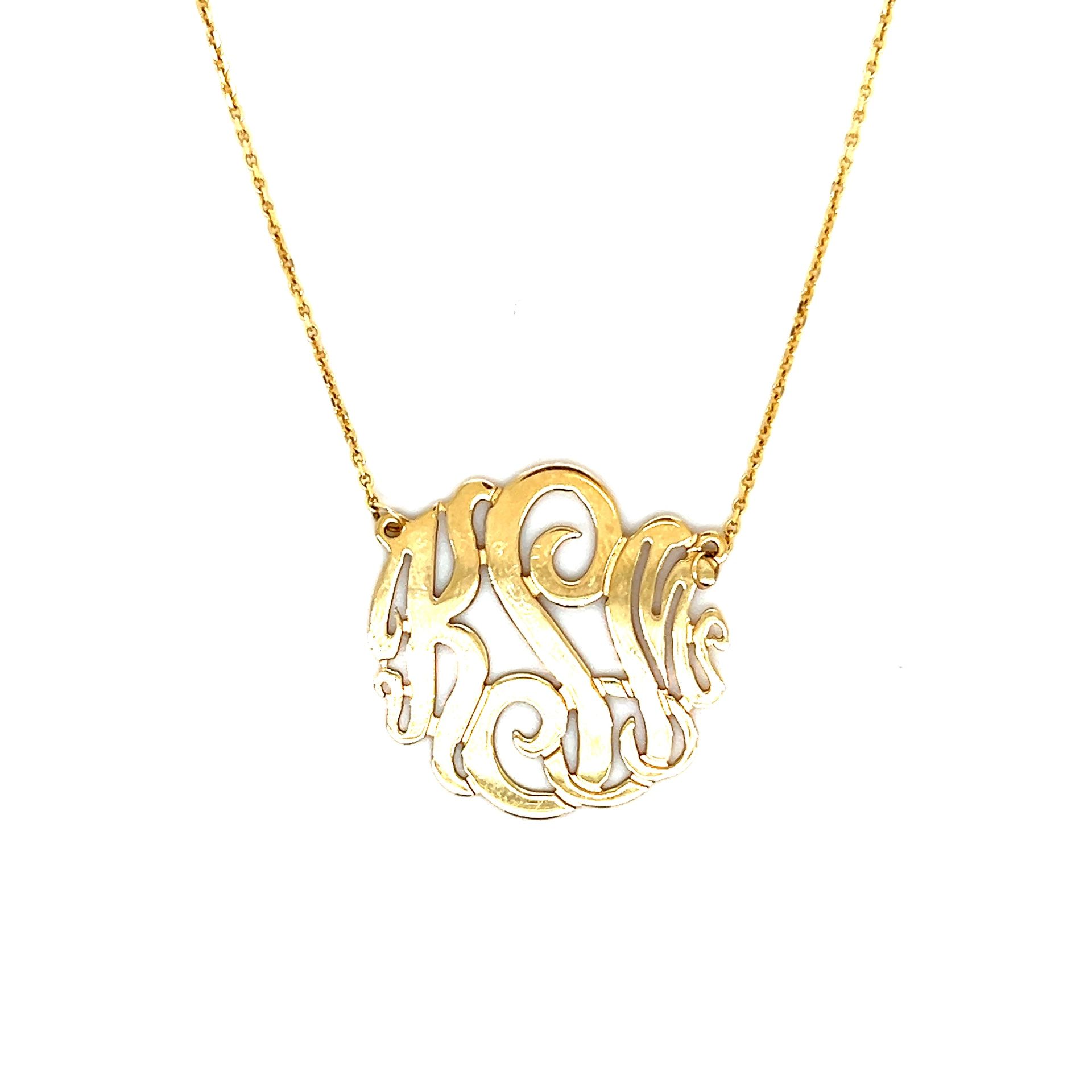 14k Gold KSM Monogram Necklace