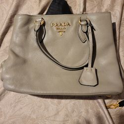 Prada Gray Leather Bag