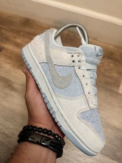 Nike Shoes Dunk Low FZ3779-025 Sneaker Women's 5 Grey Fog Light Blue Suede