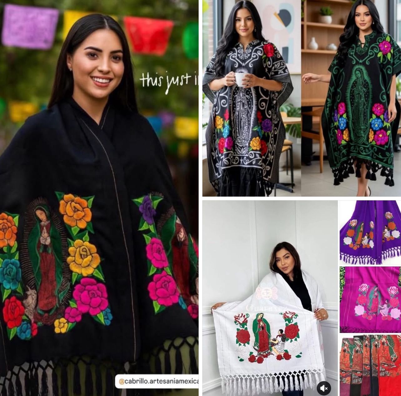 Capas y Rebozos Bordados Virgen - Embroidered Ponchos & Rebozos, Virgin