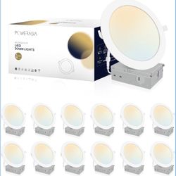 12 Pack Recessed Lighting 7 Inch with Junction Box, 5CCT 7 Inch LED Recessed Lights Dimmable 2700K/3000K/4000K/5000K/6000K, 16W 1300lm Ultra Thin Rece