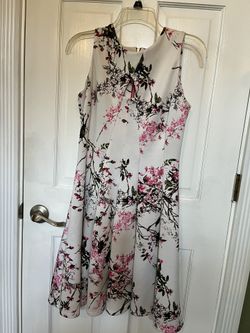 Cream color summer dress with flowers