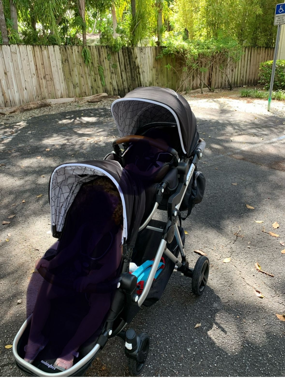 Mockingbrid Double Stroller With Ride board & Car Seat Adaptor