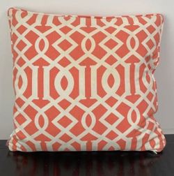 NY: Coral /White Pattern Pillow