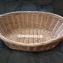 Wicker Basket Pet Bed