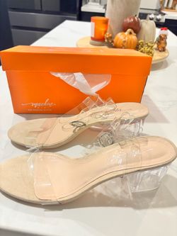 Clear low heels
