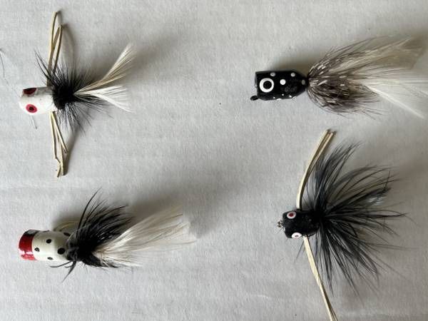 4 Vintage Panfish Poppers Fishing Lures