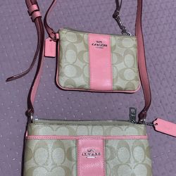 Coach crossbody w/corner zip wristlet