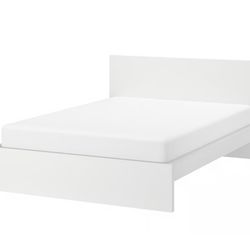 Queen Ikea Malm Bed Frame with Serta iSeries Mattress