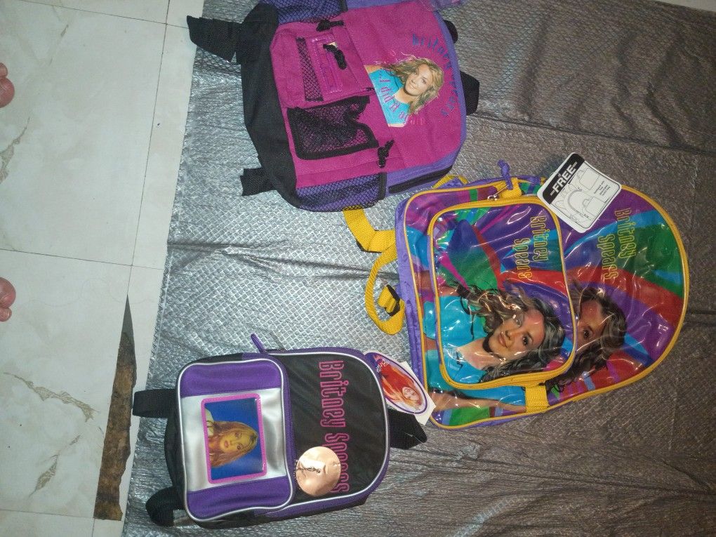 Brittney Spears Mini And Big Backpacks And Lunch Box