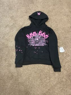 Sp5der 555 Black Pink Hoodie with Tags