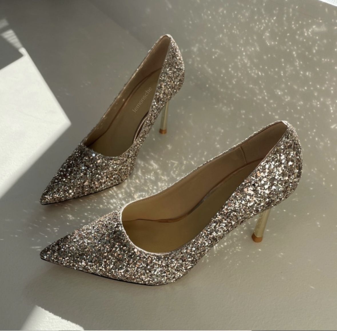 Glittering Silver Heels