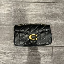 Coach Black Quilted Tabby Chain Crossbody Bag 