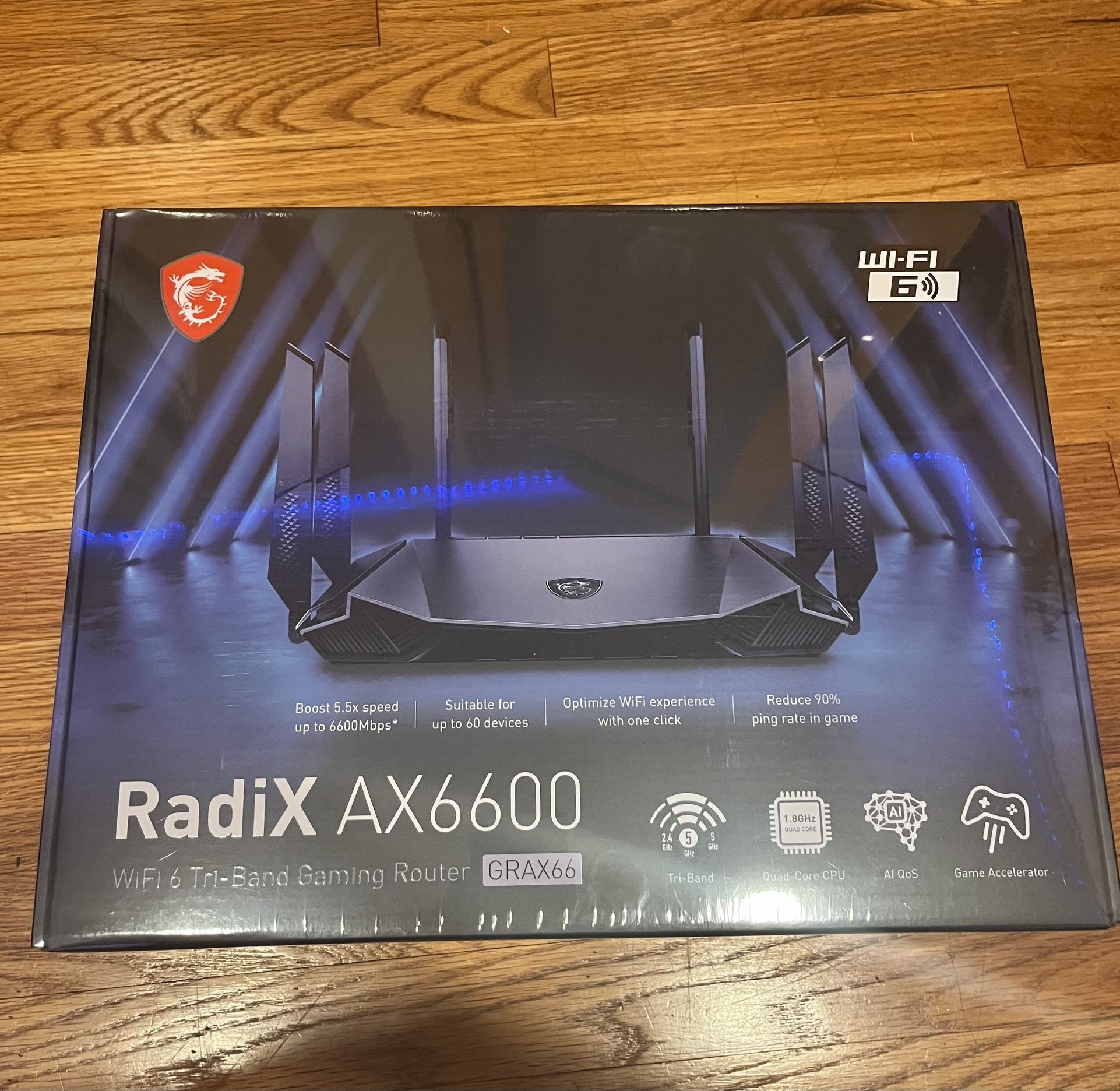 New! RADIXAX6600 Radix Ax6600 Wifi 6 Tri-band Gaming Router Ships Same Day 🔥