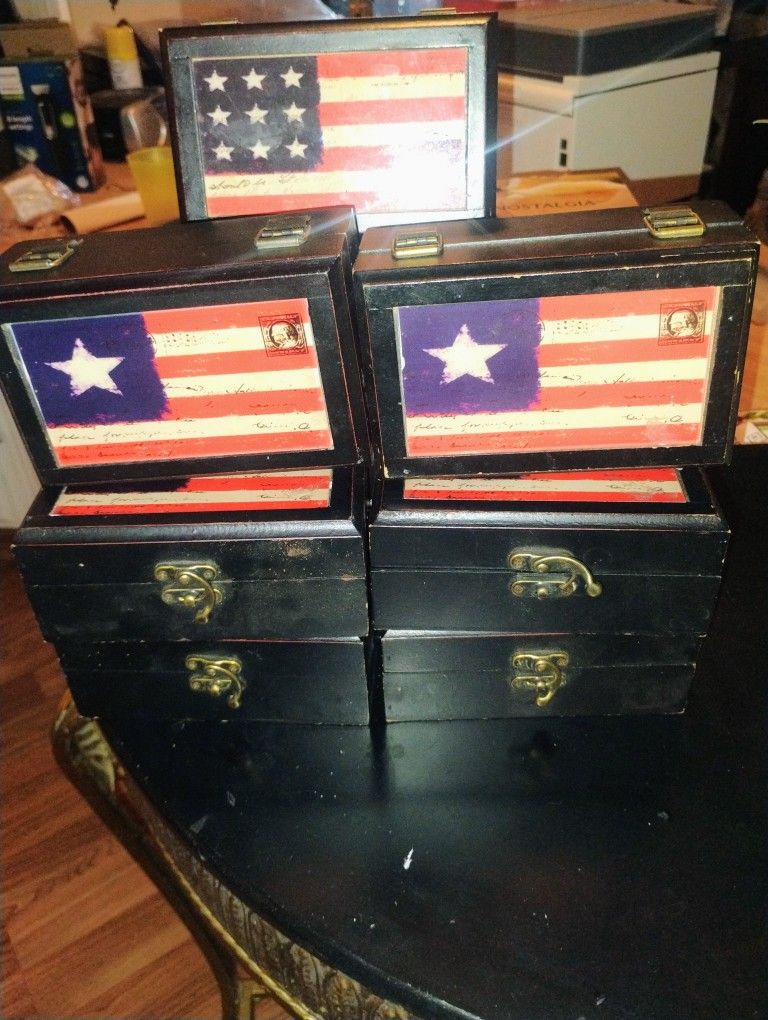 Vintage Flag Boxes.