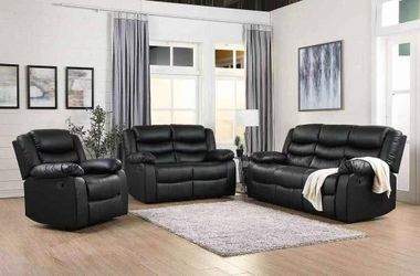 Brand new 3 piece Reclinable sofa love seat and chair