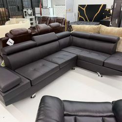 Sofa Leather Black 