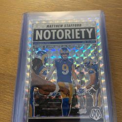 $15 LA Ram NFL Card Lot - MVP Stafford Silver Mosaic, Silver Corum Rookie, Etc 