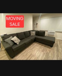 Gray Sectional Couch Sofa with Chaise